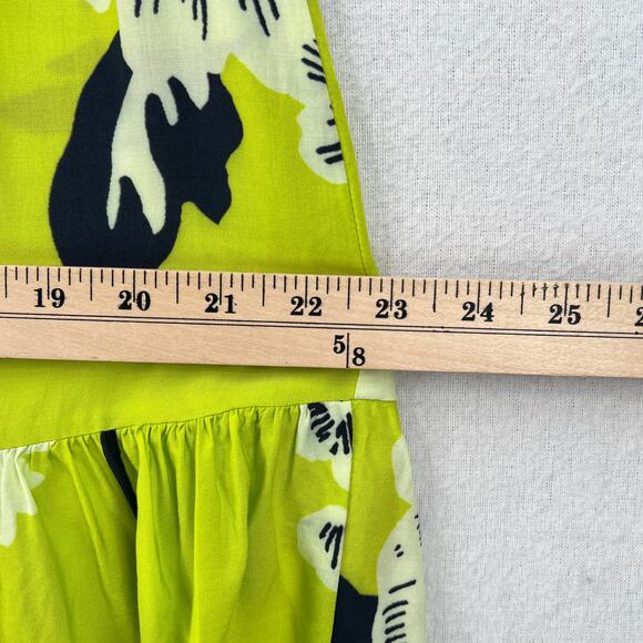 MAAJI Enchanted Mystery Mini Swim Coverup Dress Women L Lime Green Floral Ruffle - Picture 15 of 16